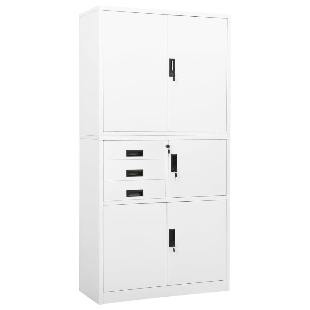 vidaXL Ντουλάπα Γραφείου Λευκή 90 x 40 x 180 εκ. Ατσάλινη