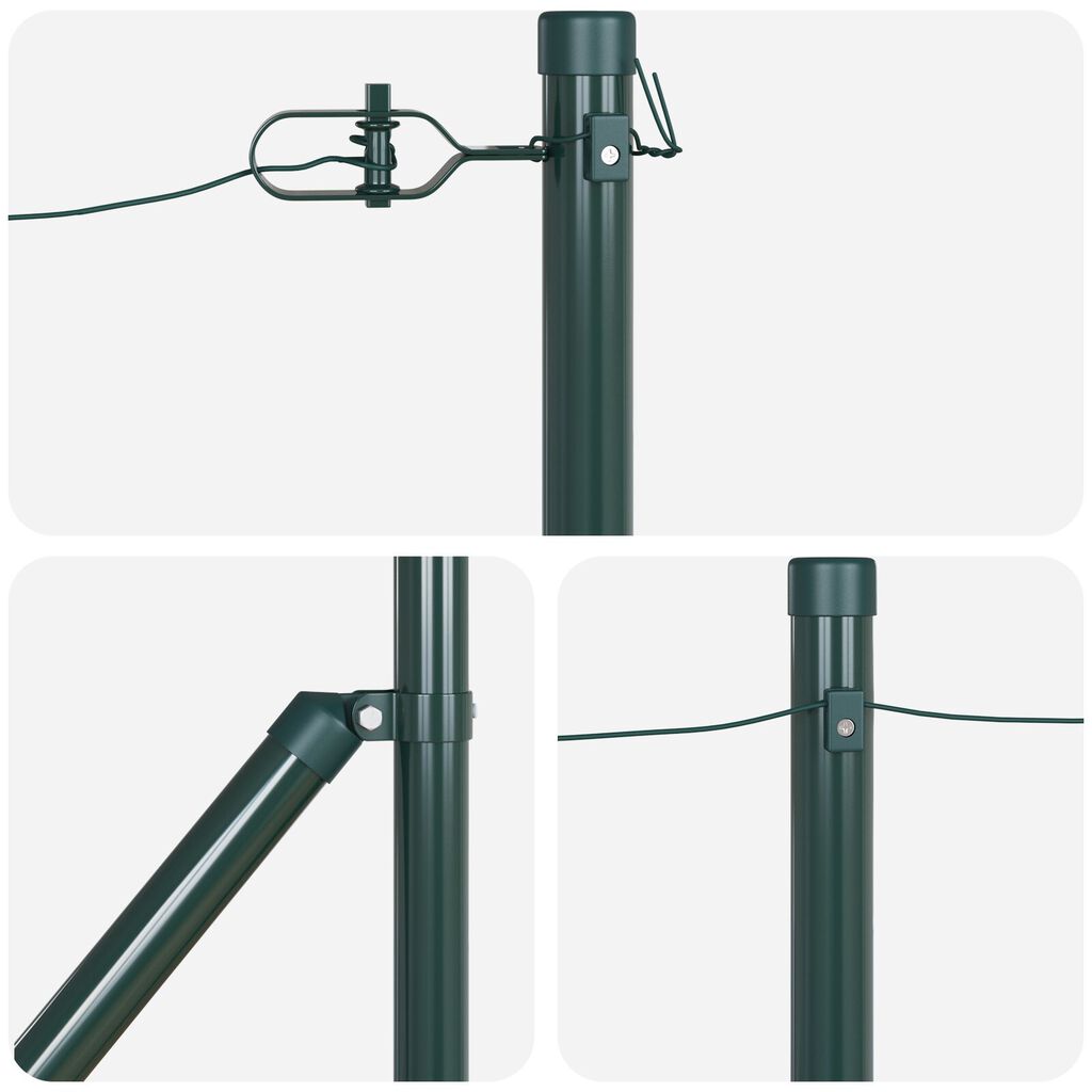 vidaXL Πόposts με Spike 26 τεμάχια Ø32 mm 120 cm Επικαλυμμένο Χάλυβα