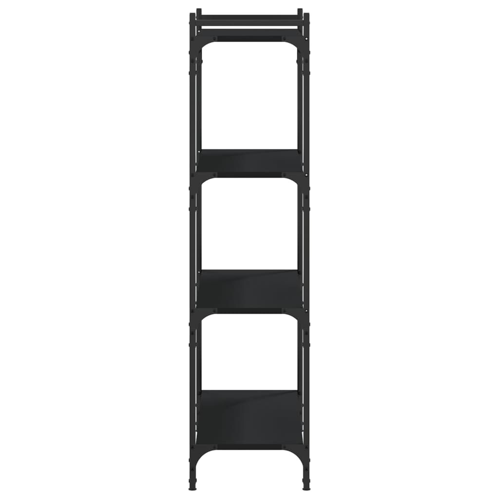 vidaXL Βιβλιοθήκη 4 Επιπέδων Μαύρη 80x30x120 εκ. Επεξεργασμένο Ξύλο