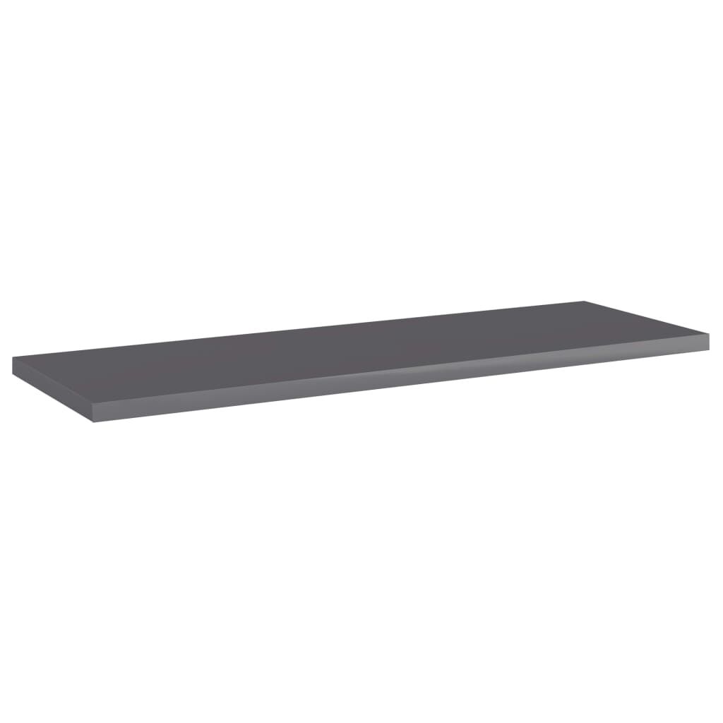 vidaXL Ράφια Βιβλιοθήκης 4 τεμ. Γυαλ. Γκρι 60x20x1,5 εκ. Μοριοσανίδα