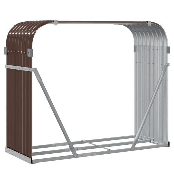 vidaXL Ξυλοθήκη Καφέ 120x45x100 εκ. από Γαλβανισμένο Ατσάλι
