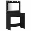 vidaXL Τραπέζι περιποίησης με συρτάρι 2 pcs Μαύρο 78.5 x 41 x 135 εκ
