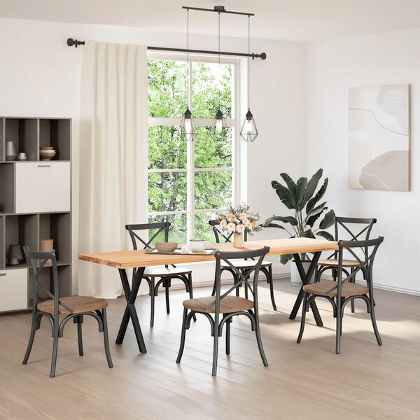 vidaXL Πόδια Τραπεζαρίας σε Σχήμα Χ, 2 τεμ. Μαύρο, Ατσάλι 57x(72-73) εκ.