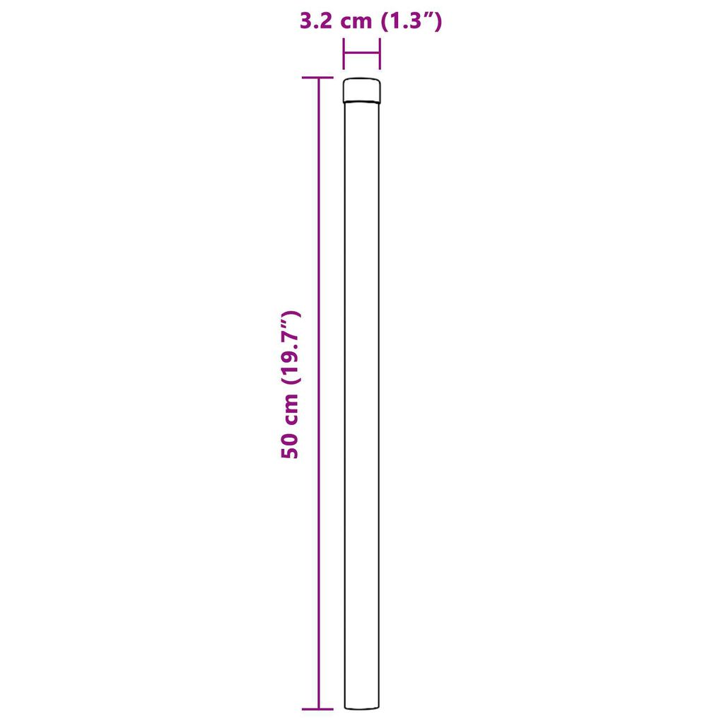 vidaXL Πό posts φράχτη 2 pcs Ασημί 50 cm Γαλβανισμένος χάλυβας