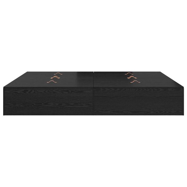 vidaXL Κρεβάτι αποθήκης Μαύρο Δρυς 180x200 εκ.
