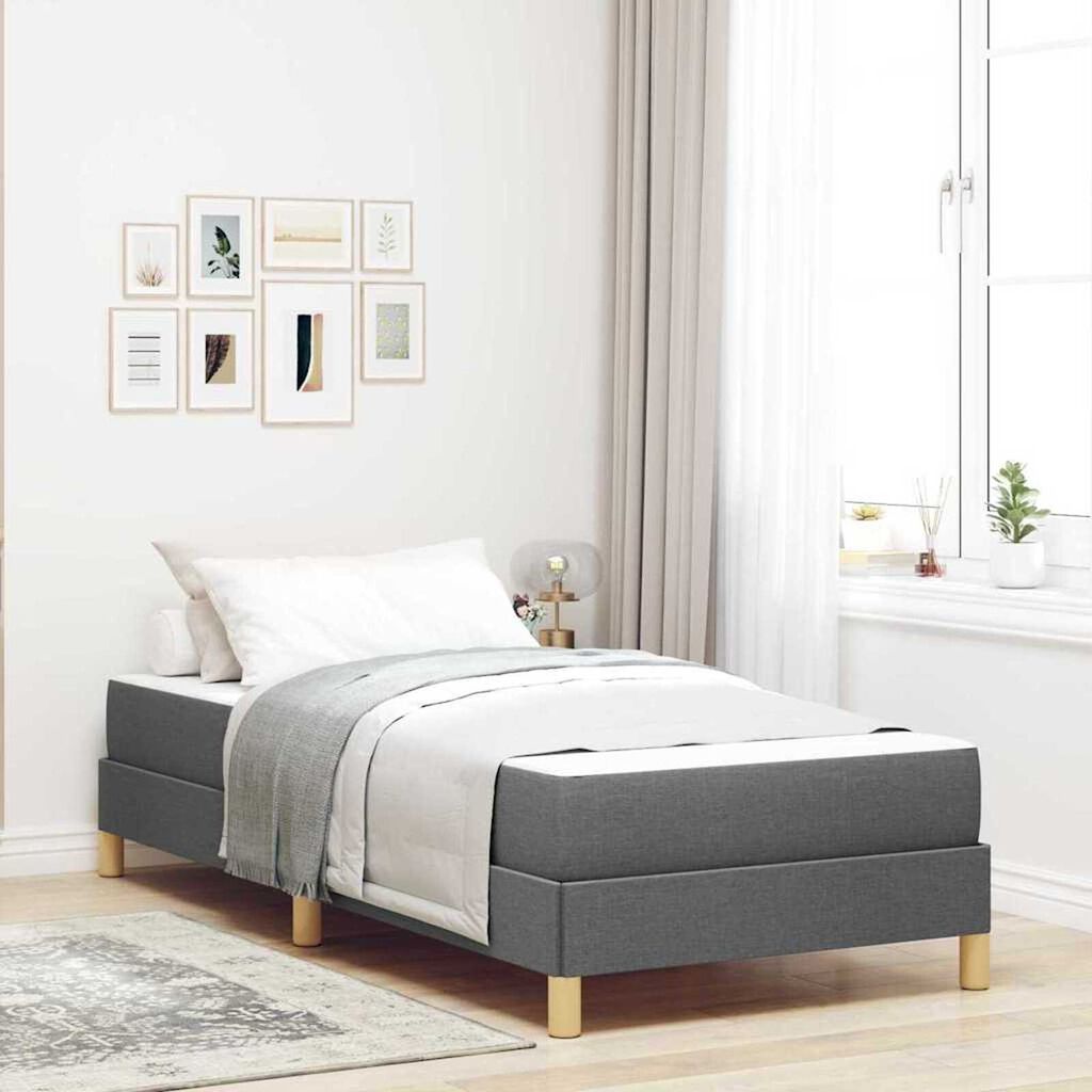 vidaXL Κρεβάτι με ελατήρια Σκούρο γκρι και Καφέ 80 x 200 cm