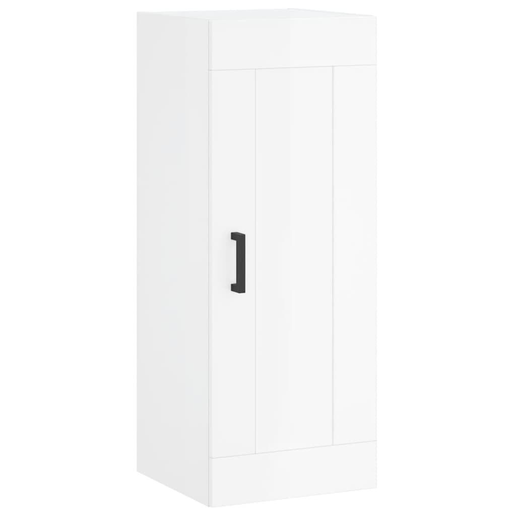 vidaXL Ντουλάπι Γυαλ. Λευκό 34,5 x 34 x 180 εκ. από Επεξεργασμένο Ξύλο