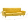 vidaXL Καναπές Τριθέσιος Κίτρινος Υφασμάτινος