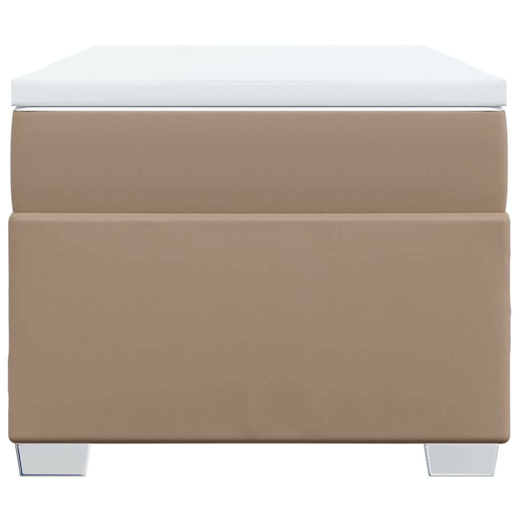 vidaXL Κρεβάτι Boxspring με Στρώμα Καπουτσίνο 90x190εκ.από Συνθ. Δέρμα