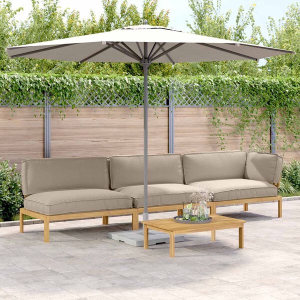 vidaXL &Sigma;&epsilon;&tau; &Kappa;&alpha;&nu;&alpha;&pi;έ &mu;&epsilon; &mu;&alpha;&xi;&iota;&lambda;ά&rho;&iota; 4 pcs Taupe &Sigma;&tau;&epsilon;&rho;&epsilon;ό &Xi;ύ&lambda;&omicron; &Alpha;&kappa;&alpha;&kappa;ί&alpha;&sigmaf;