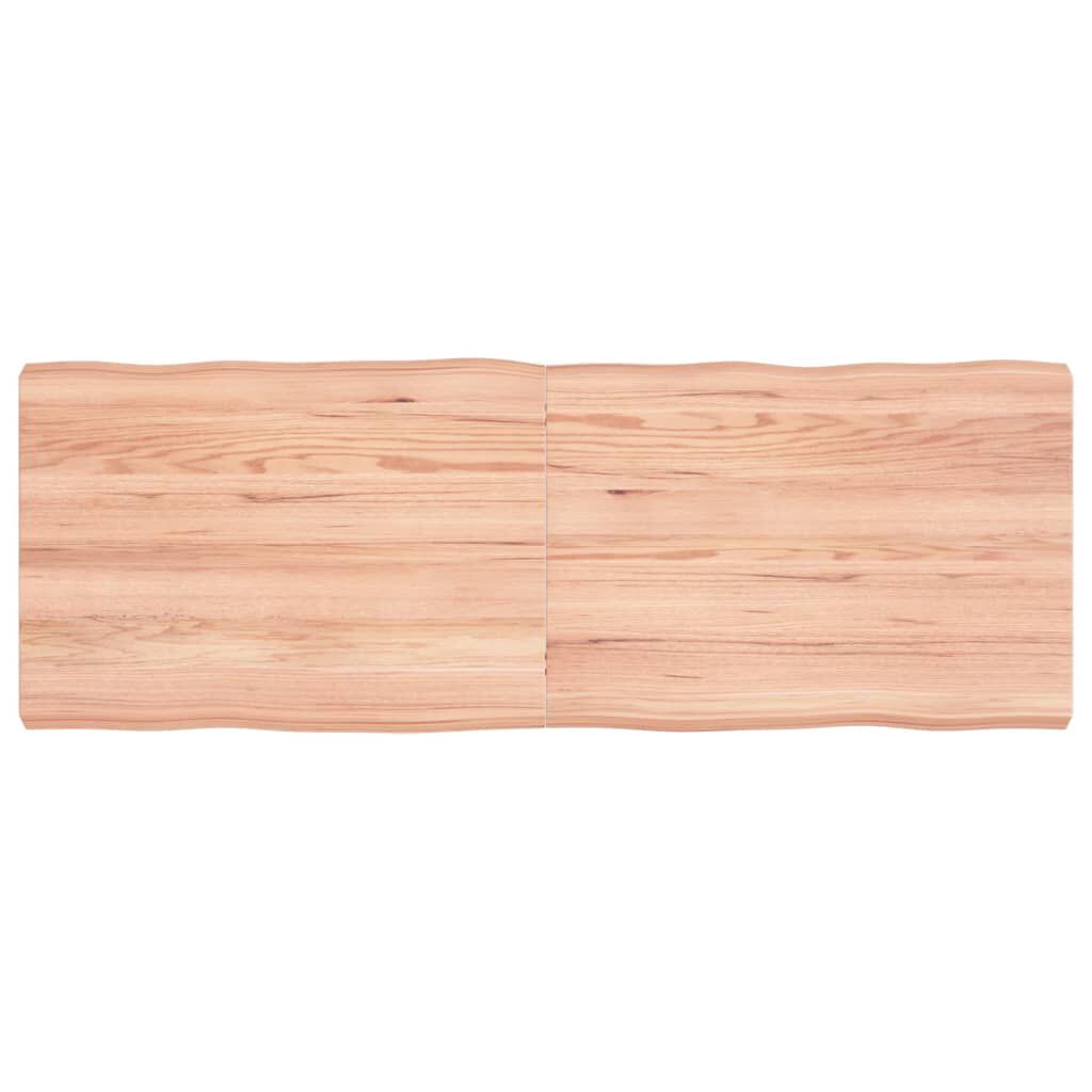 vidaXL Επιφ Τραπεζιού Αν Καφέ 140x50x(2-6)εκ.Ακατέργ. Μασίφ Ξύλο Δρυός