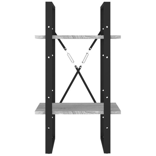 vidaXL Βιβλιοθήκη με 2 Ράφια Γκρι Sonoma 40x30x70 εκ. Επεξεργ. Ξύλο