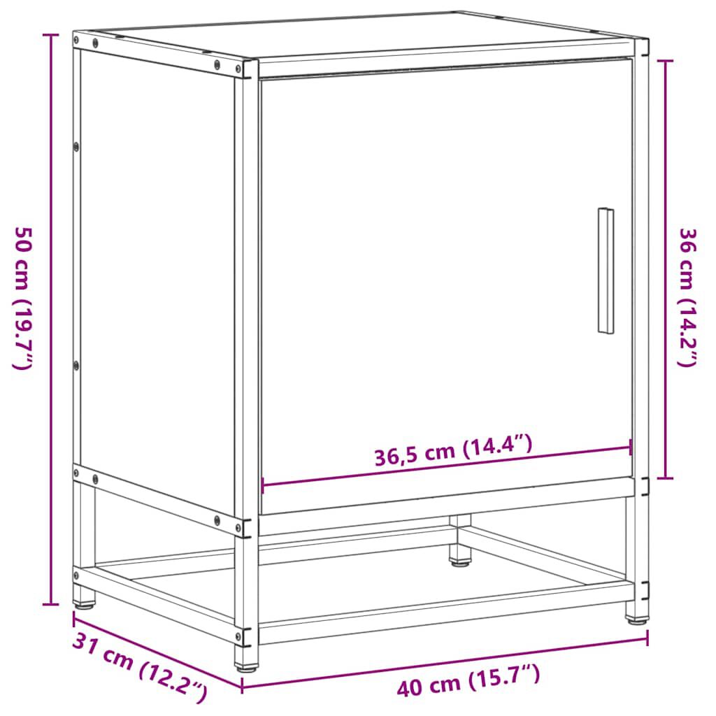 vidaXL Κομοδίνα 2 τεμάχια καπνιστή βελανιδιά 40x31x50 cm
