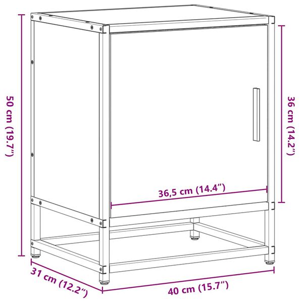 vidaXL Κομοδίνα 2 τεμάχια καπνιστή βελανιδιά 40x31x50 cm