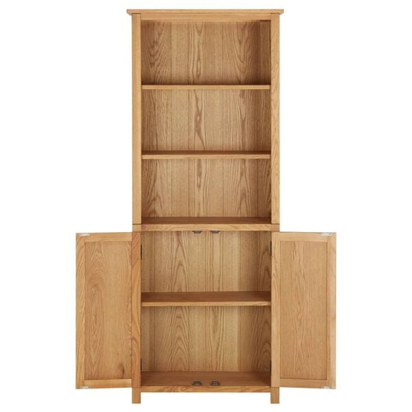 vidaXL Βιβλιοθήκη με 2 Πόρτες 70 x 30 x 180 εκ. Μασίφ Ξύλο Δρυός