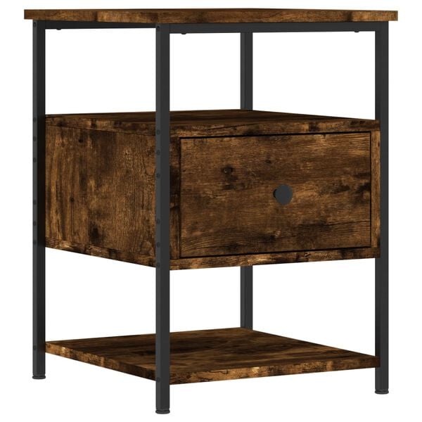 vidaXL Κομοδίνα 2 τεμ. Καπνιστή Δρυς 40 x 42 x 56 εκ. Επεξεργ. Ξύλο