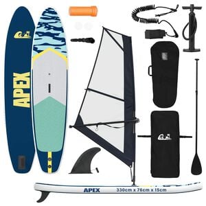 vidaXL &Phi;&omicron;&upsilon;&sigma;&kappa;&omega;&tau;ό SUP Board &mu;&epsilon; &Iota;&sigma;&tau;&iota;&omicron;&phi;&omicron;&rho;ί&alpha; APEX 330 x 76 x 15 &epsilon;&kappa; &Mu;&pi;&lambda;&epsilon; &gamma;&iota;&alpha;