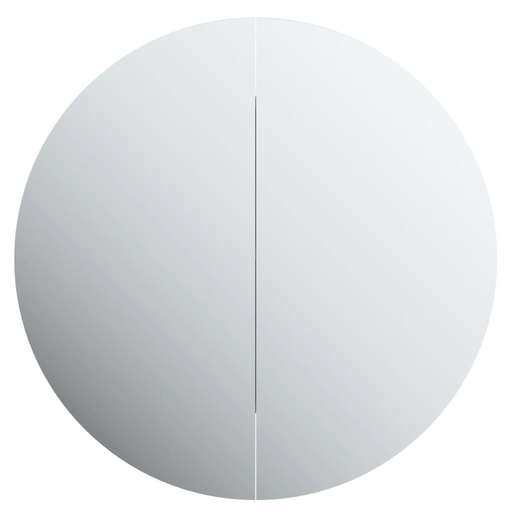 vidaXL Ντουλάπι Μπάνιου με Στρογγυλό Καθρέφτη&LED Δρυς 47x47x17,5 εκ.