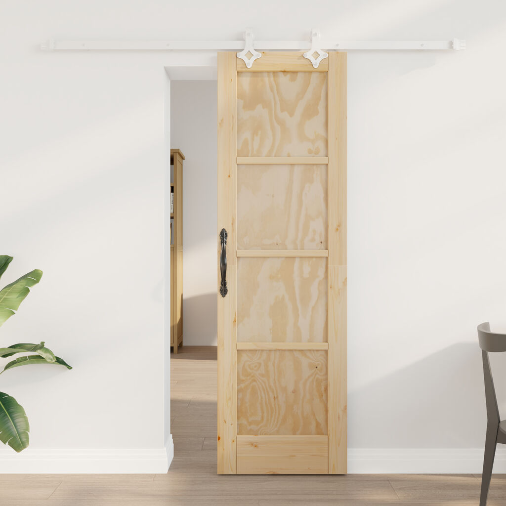 vidaXL Συρόμενη Πόρτα με Σετ Εξαρτημάτων 61x198.5 εκ Μασίφ Ξύλο Πεύκου, vidaXL Εσωτερική Πόρτα 'ORKDAL'61x198.5 εκ Μασίφ Ξύλο Πεύκου