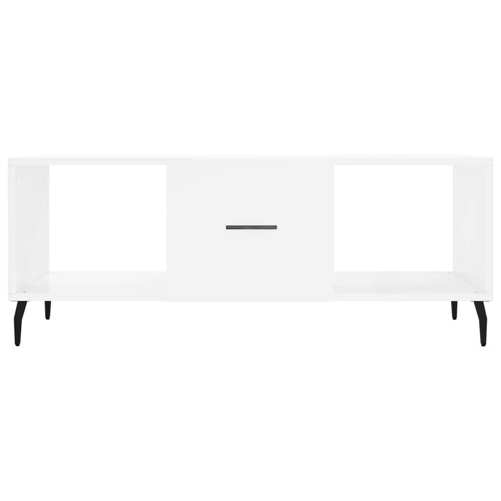 vidaXL Τραπεζάκι Σαλονιού Γυαλ. Λευκό 102x50x40 εκ. Επεξεργ. Ξύλο