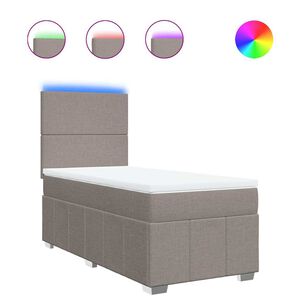 vidaXL &Kappa;&rho;&epsilon;&beta;ά&tau;&iota; Boxspring &mu;&epsilon; &Sigma;&tau;&rho;ώ&mu;&alpha; Taupe 80x200 &epsilon;&kappa;. &Upsilon;&phi;&alpha;&sigma;&mu;ά&tau;&iota;&nu;&omicron;
