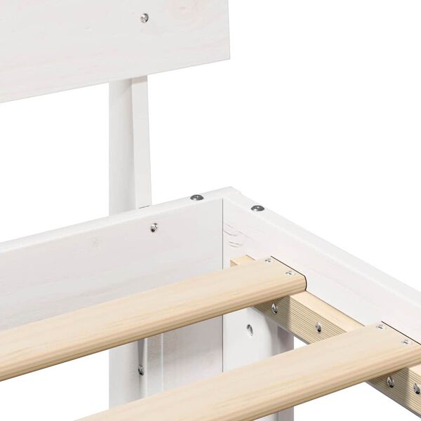 vidaXL Σκελετός Κρεβατιού Λευκό 140 x 200 cm Μασίφ ξύλο πεύκου