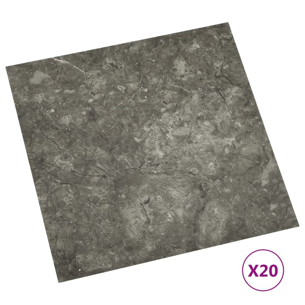 vidaXL Δάπεδο Αυτοκόλλητο Γκρι 20 τεμ. 1,86 μ² από PVC