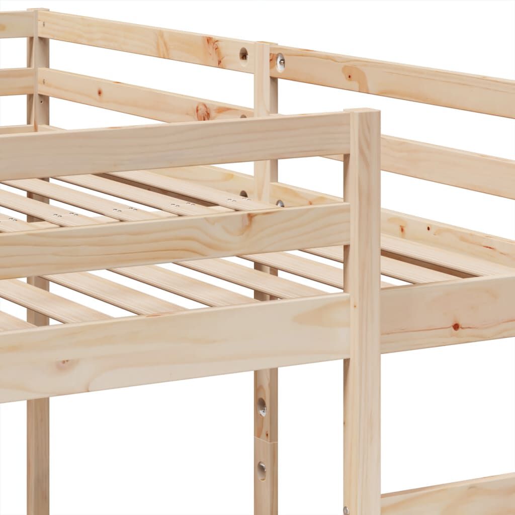 vidaXL Σκελετός Τριπλής Κουκέτας 200x200/80x200 εκ. Μασίφ Πεύκο