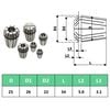 vidaXL Τσιμπίδια Collet Φρέζας Σετ 15 τεμ. ER25