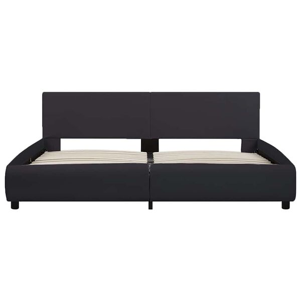 vidaXL Πλαίσιο Κρεβατιού με LED Μαύρο 160x200 εκ. από Συνθετικό Δέρμα