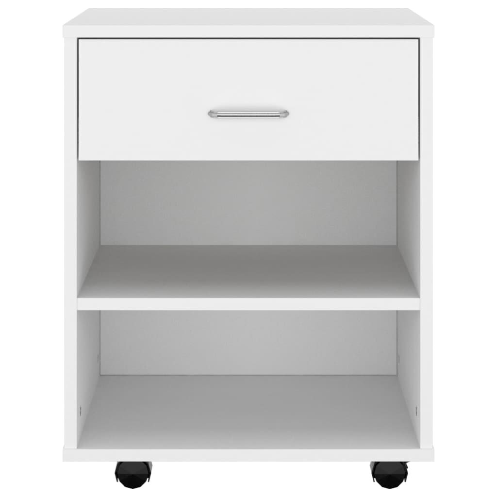 vidaXL Ντουλάπι Τροχήλατο Λευκό 46 x 36 x 59 εκ. από Επεξ. Ξύλο