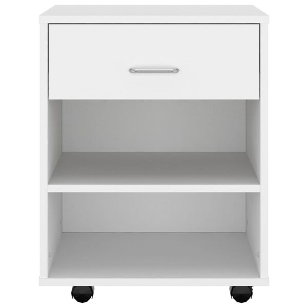vidaXL Ντουλάπι Τροχήλατο Λευκό 46 x 36 x 59 εκ. από Επεξ. Ξύλο