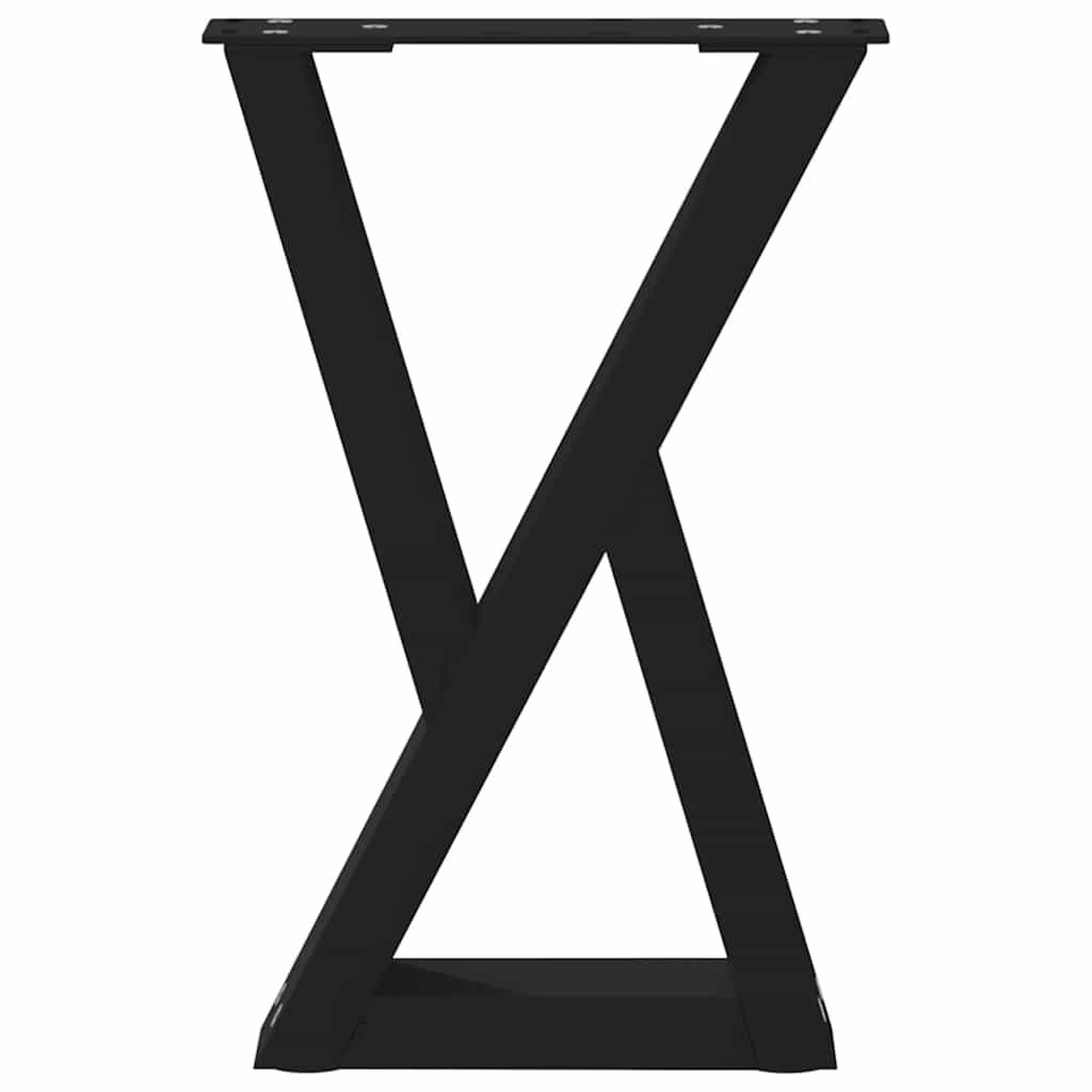 vidaXL Πόδια τραπεζιού σαλονιού 2 τεμάχια Μαύρο 28x(42-43,3) cm Ατσάλι