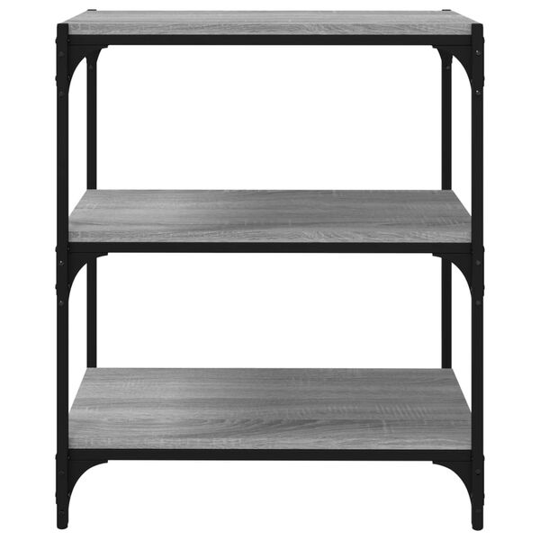 vidaXL Βιβλιοθήκη Γκρι Sonoma 60 x 33 x 70,5 εκ. Επεξ. Ξύλο & Ατσάλι