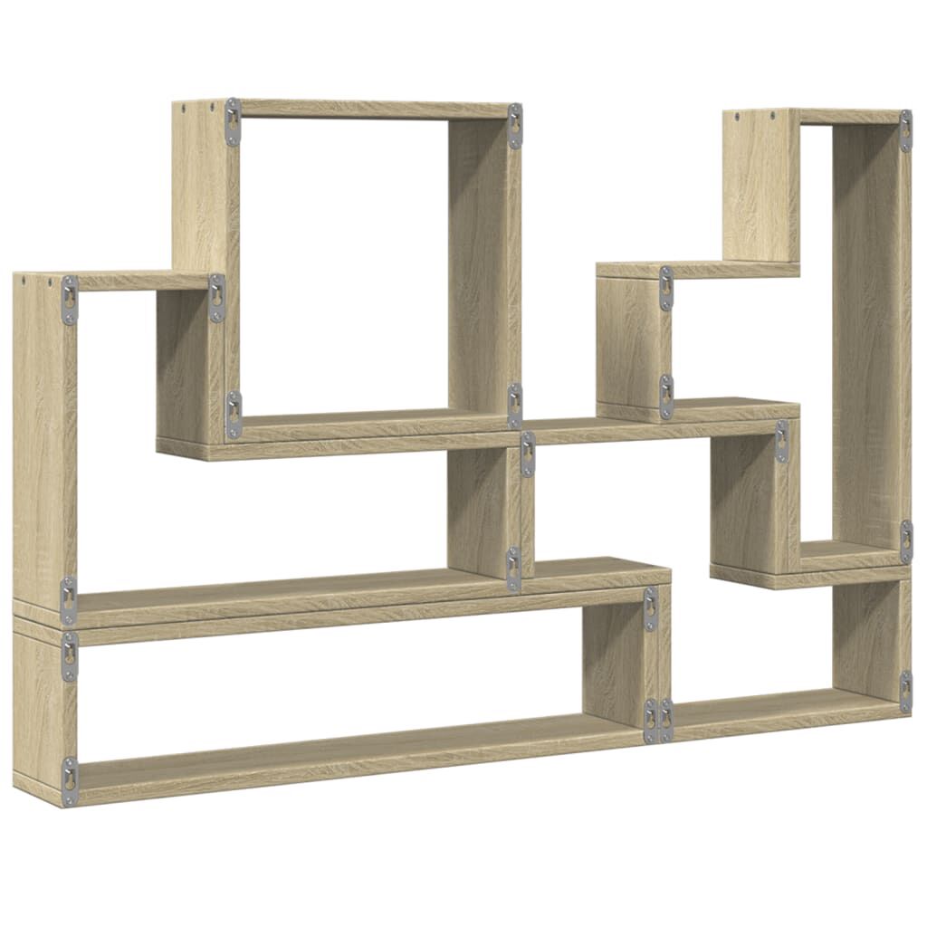 vidaXL Ραφιέρα Τοίχου Sonoma Δρυς 96x12x64 εκ. από Επεξεργασμένο Ξύλο