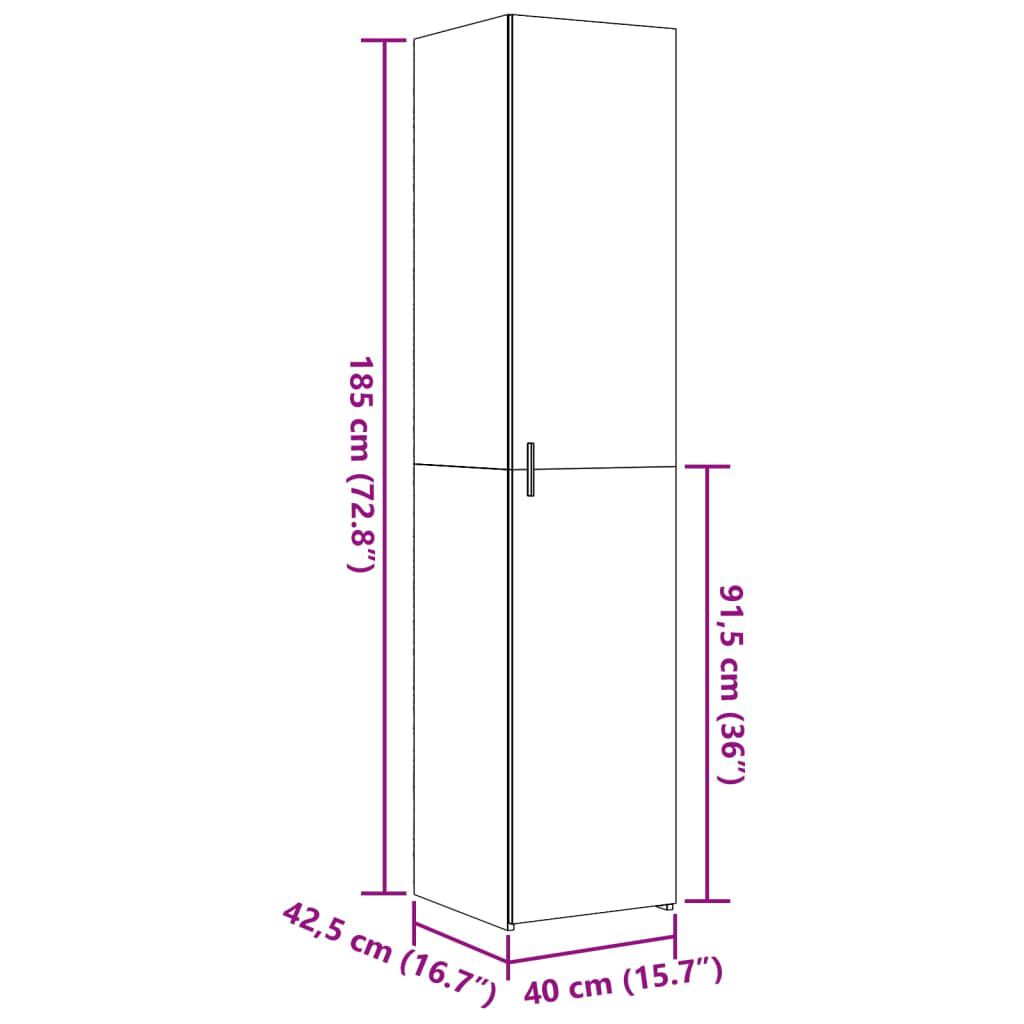 vidaXL Ντουλάπι Καπνιστή Δρυς 40x42,5x185 εκ. από Επεξεργασμένο Ξύλο