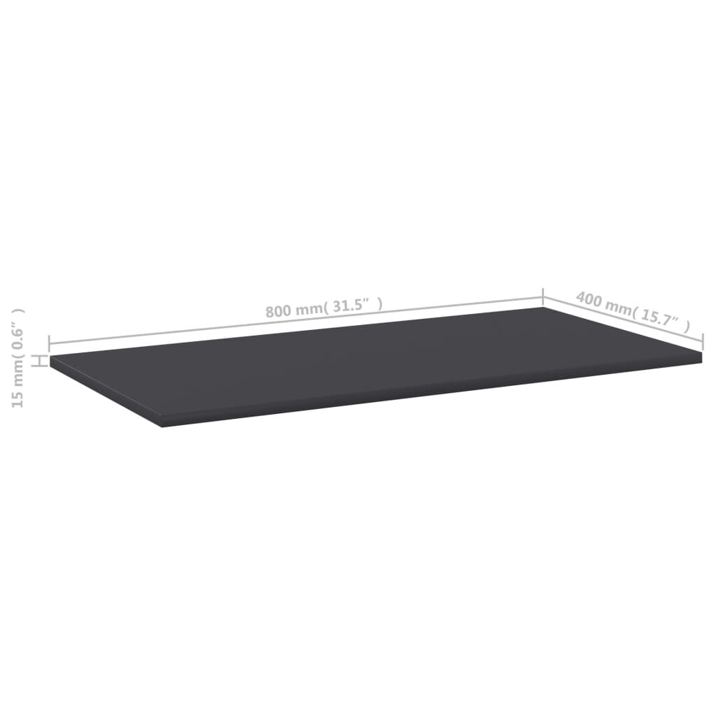 vidaXL Ράφια Βιβλιοθήκης 8 τεμ. Γκρι 80x40x1,5 εκ. από Μοριοσανίδα