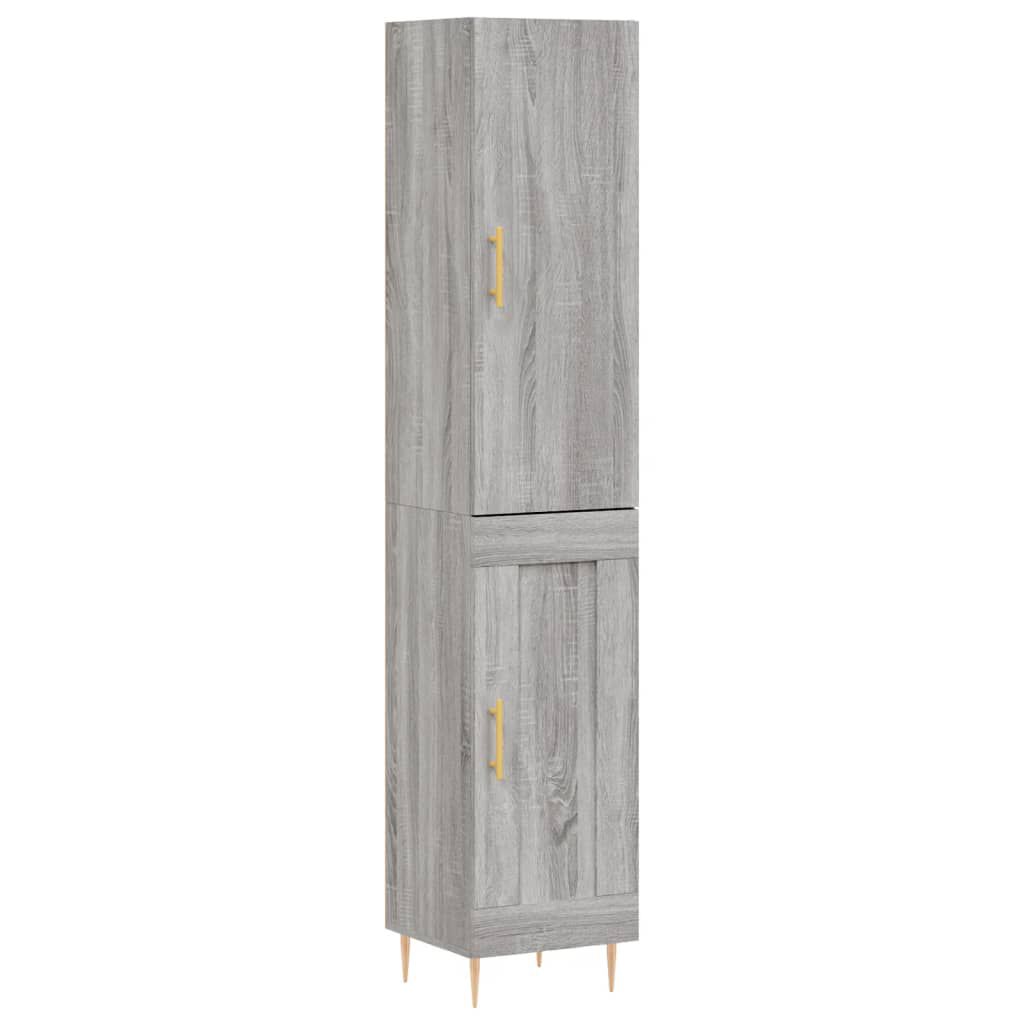 vidaXL Μπουφές Sonoma Γκρι 34,5 x 34 x 180 εκ. από Επεξεργασμένο Ξύλο