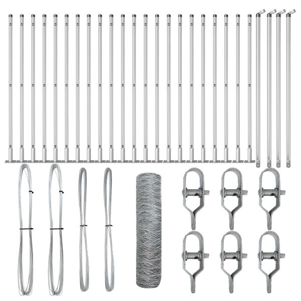 vidaXL &Sigma;&tau;ύ&lambda;&omicron;&sigmaf; &Pi;&epsilon;&rho;&iota;&phi;&rho;ά&xi;&epsilon;&omega;&nu; &Alpha;&sigma;&eta;&mu;ί 50 x 0,6 m (&pi;&lambda;έ&gamma;&mu;&alpha; 50 mm) &Alpha;&tau;&sigma;ά&lambda;&iota;