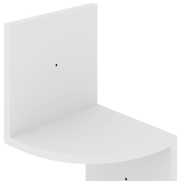 vidaXL Γωνιακή Ραφιέρα Τοίχου Λευκή 19 x 19 x 123 εκ. από Επεξ. Ξύλο
