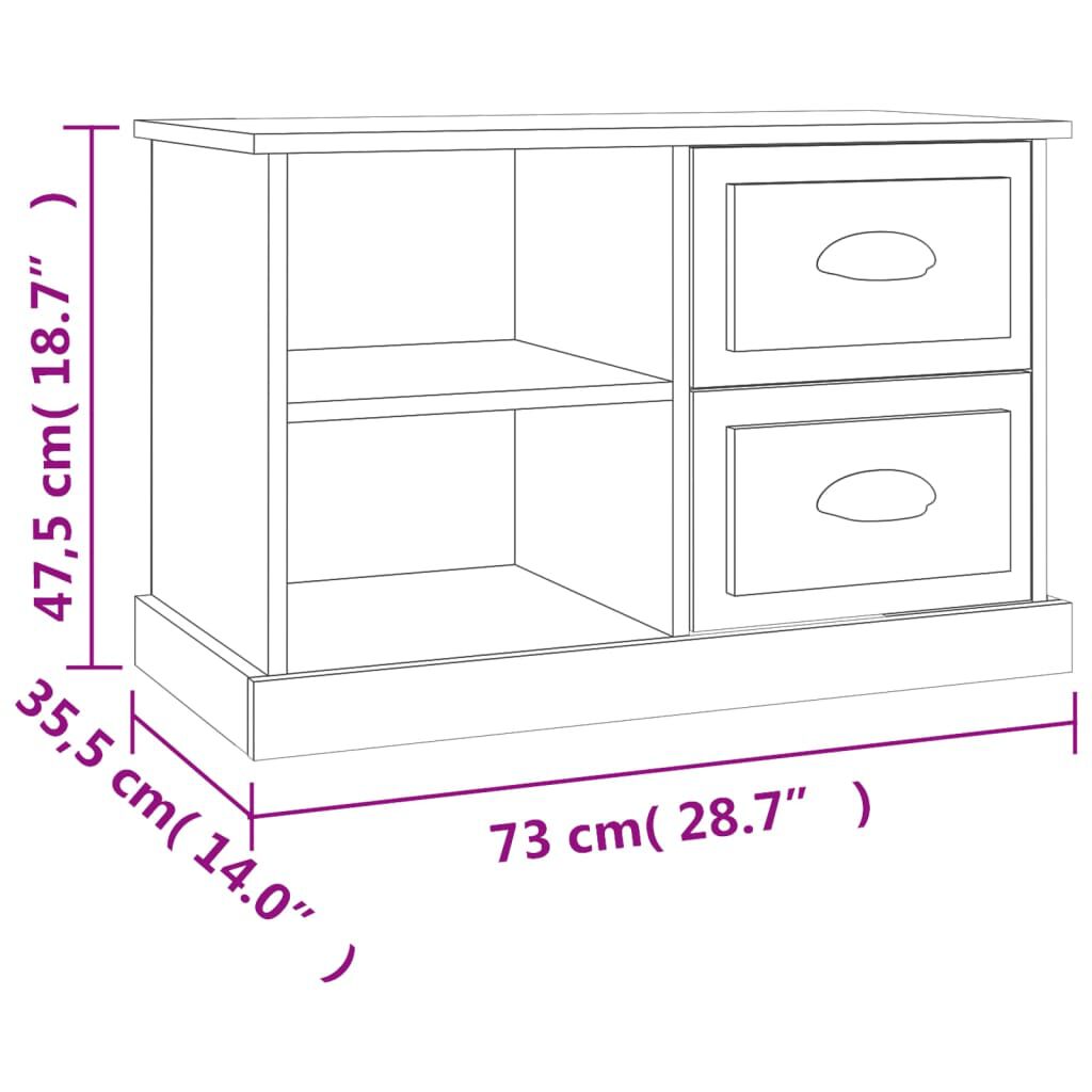 vidaXL Έπιπλο Τηλεόρασης Λευκό 73 x 35,5 x 47,5 εκ. Επεξεργασμένο Ξύλο