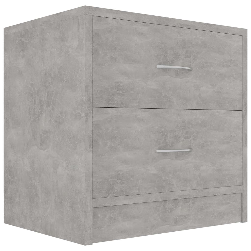 vidaXL Κομοδίνα 2 τεμ. Γκρι Σκυροδέματος 40x30x40 εκ. από Επεξ. Ξύλο