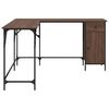 vidaXL Γραφείο Καφέ Δρυς 141x141x75 εκ. από Επεξεργασμένο Ξύλο
