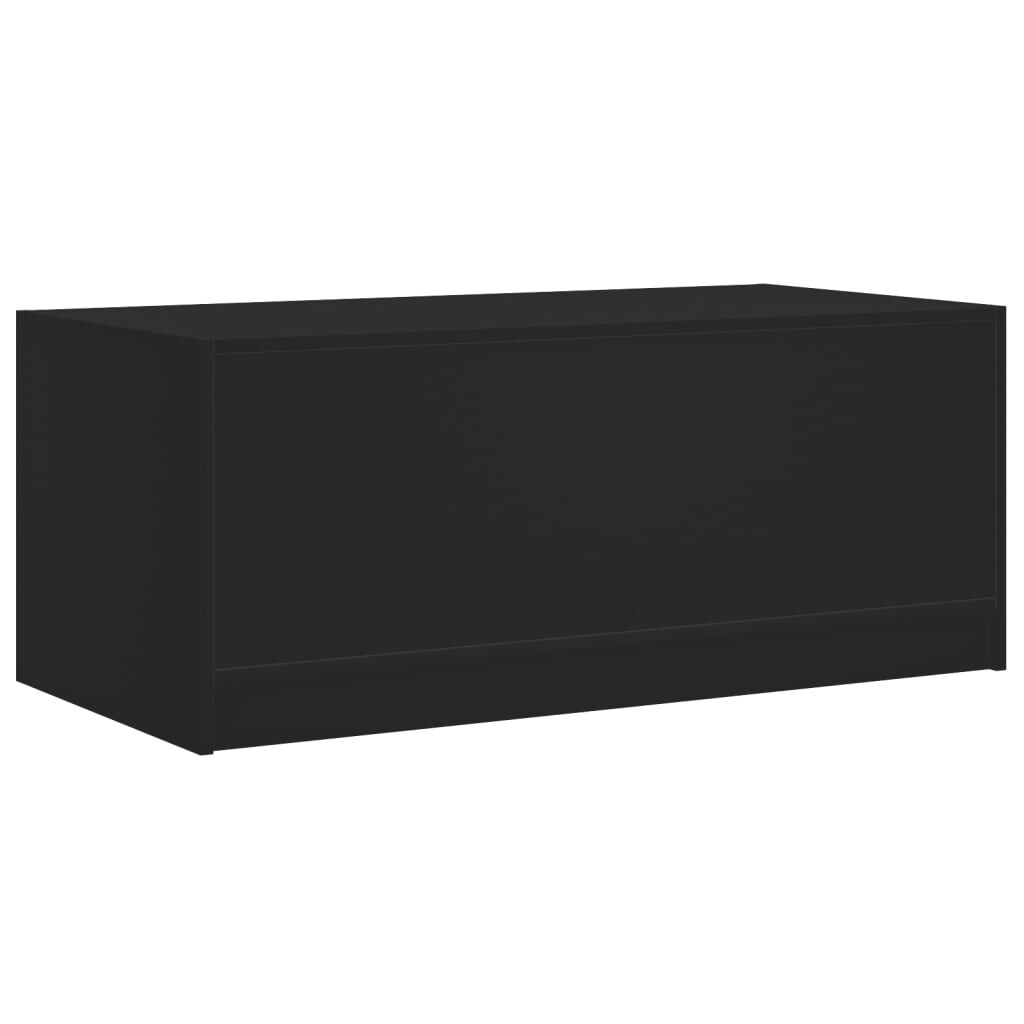 vidaXL Τραπεζάκι Σαλονιού Μαύρο 102x50x42 εκ. με Γυάλινες Πόρτες