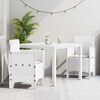 vidaXL Σέτ φαγητού για κήπο 3 pcs Λευκό Rattan Polt