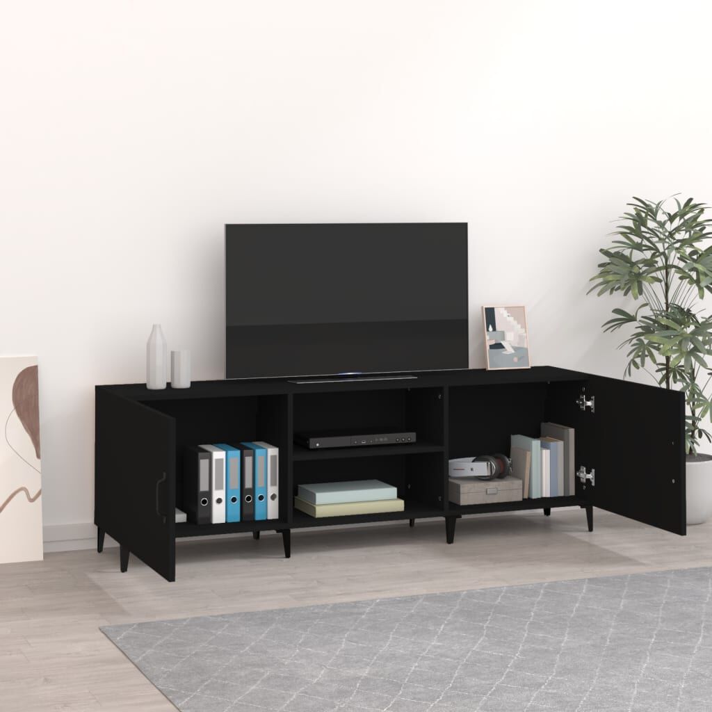 vidaXL Έπιπλο Τηλεόρασης Μαύρο 150x30x50 εκ. Επεξεργασμένο Ξύλο