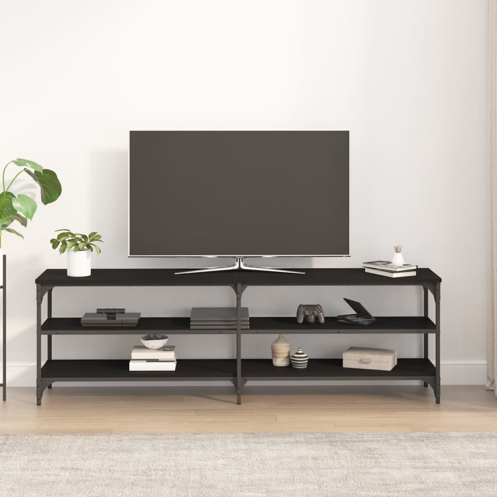 vidaXL Έπιπλο Τηλεόρασης Μαύρο 160x30x50 εκ. από Επεξεργασμένο Ξύλο