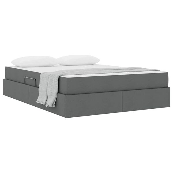 vidaXL Κρεβάτι με αποθηκευτικό χώρο και στρώμα με στρώμα Σκούρο Γκρι