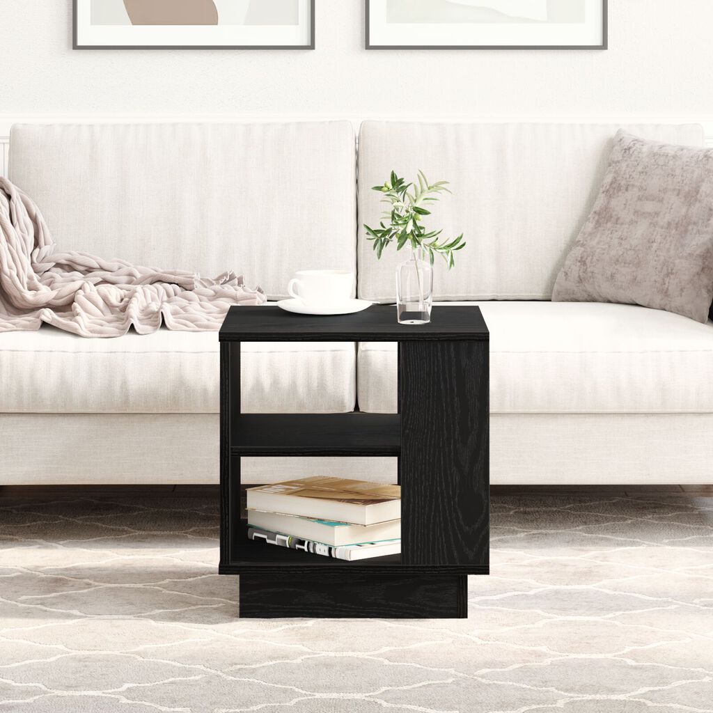 vidaXL Τραπέζι σαλονιού Μαύρο Δρυς 40x40x43 εκ Επεξεργασμένο Ξύλο