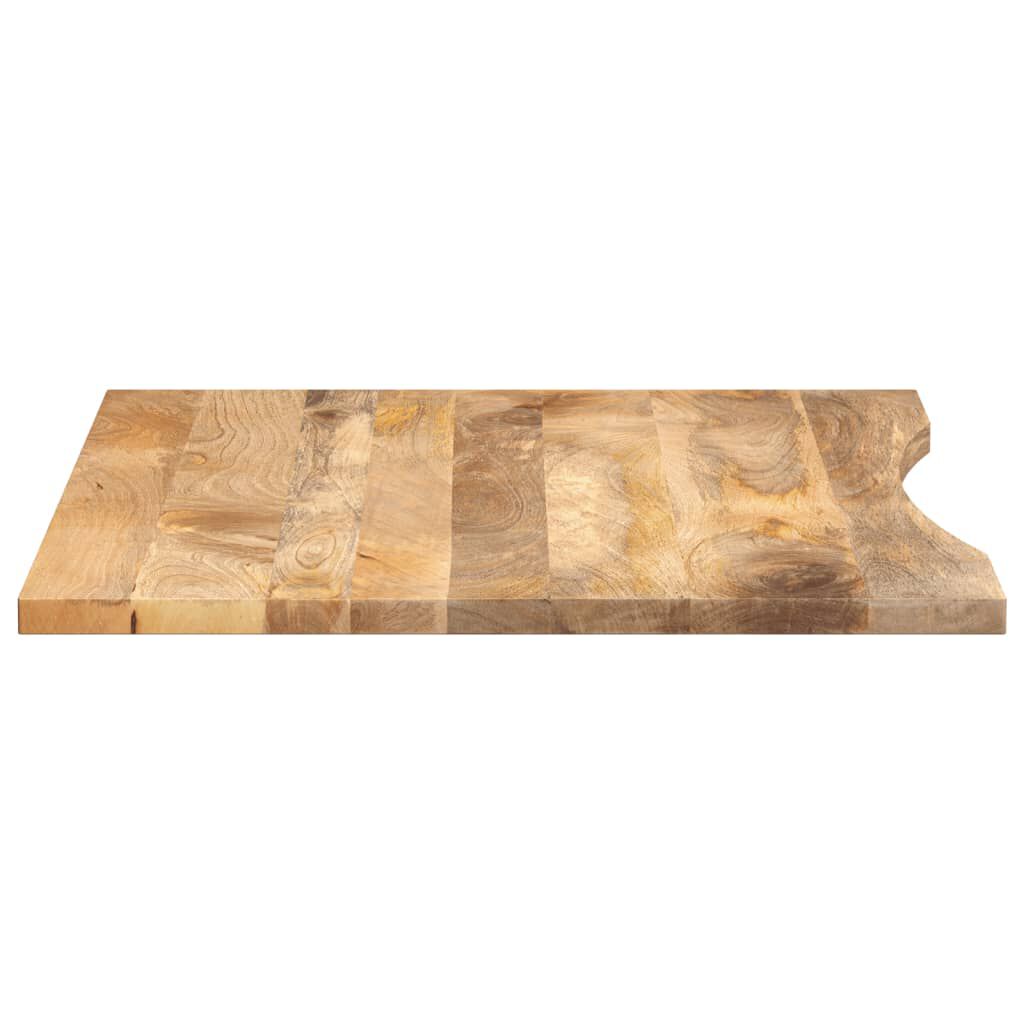 vidaXL Επιφάνεια Γραφείου Καμπύλη 100x80x2,5 εκ Μασίφ Ακατ. Μάνγκο